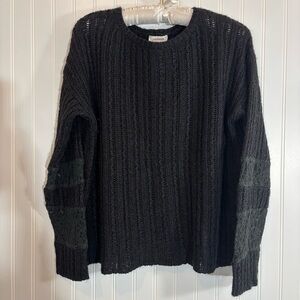 Sundance Womens Black Lace Detail Sweater Size M Alpaca Wool Whimsigoth Romantic